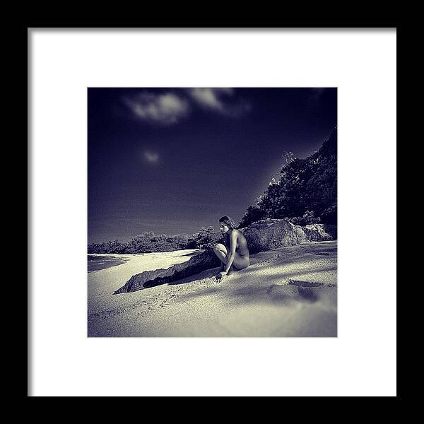 Sun Framed Print featuring the photograph Thinking Nude On The Beatch by Alexandre Stopnicki