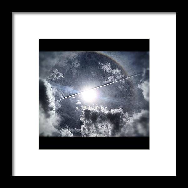 Sunshine Framed Print featuring the photograph This Awesome Jet Trail That Went by Emily W
