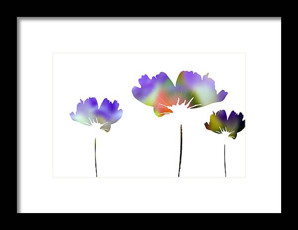 Silhouette Framed Print featuring the mixed media Three Feeling Freesia by Angelina Tamez