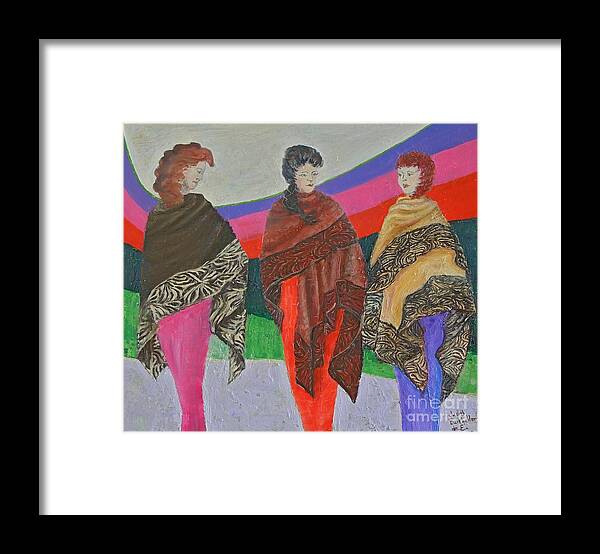 Women Framed Print featuring the painting Three Women by Judith Espinoza