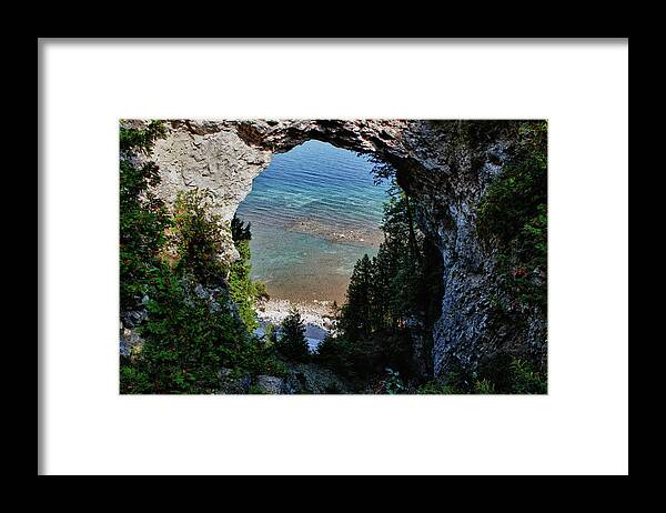 Arch Rock Framed Print featuring the photograph Through the Window Deep by Rachel Cohen