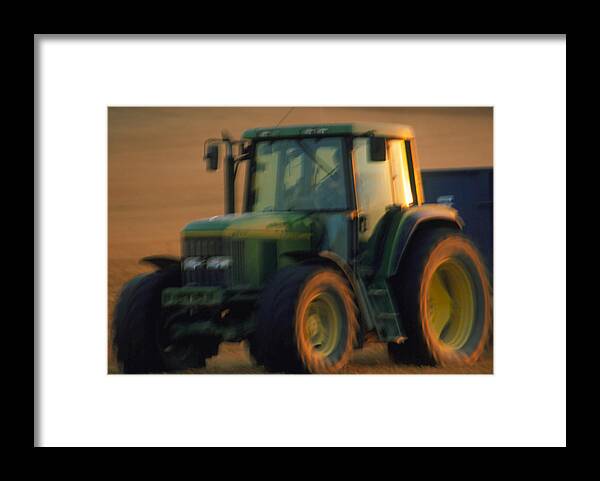 Tractor Framed Print featuring the photograph Time-exposure Image Of A Tractor At Work by Jeremy Walker