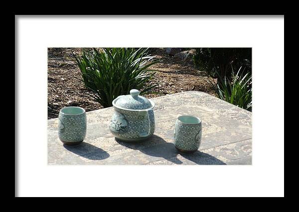 Japanese Garden Framed Print featuring the photograph Time for Tea by Therese Alcorn