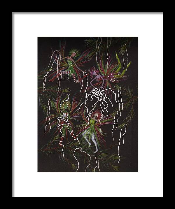 Tinsel Framed Print featuring the drawing Tinsel War by Dawn Fairies