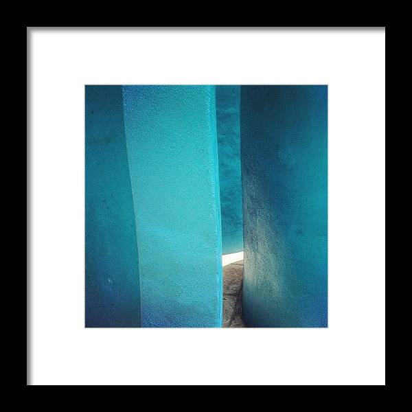 Blue Framed Print featuring the photograph Tiny Passage by Lucie Lacava