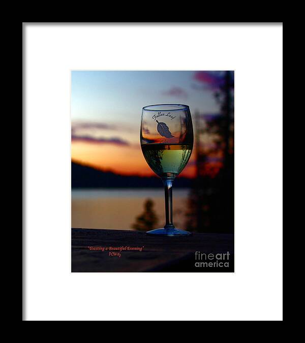 Toasting A Beautiful Evening Framed Print featuring the photograph Toasting a Beautiful Evening by Patrick Witz