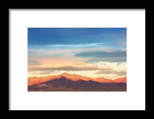 Oquirrh Mountians Framed Print featuring the photograph Tooele County Mountains At Sunrise by Tracie Schiebel