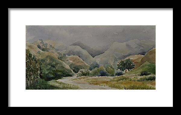 Landscape Framed Print featuring the painting Towsley Canyon Morning by Sandy Fisher