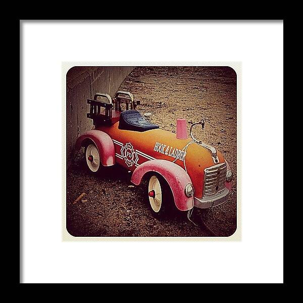 Fire Framed Print featuring the photograph #toy #fire Engine by H Mackenzie