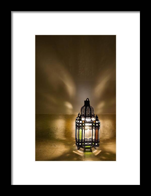 Vertical Framed Print featuring the photograph Traditional Lantern At Riad Dar Hanane by Axiom Photographic