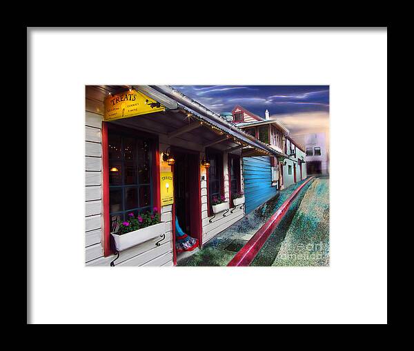 City Scape Framed Print featuring the digital art Treats in Nevada City by Lisa Redfern