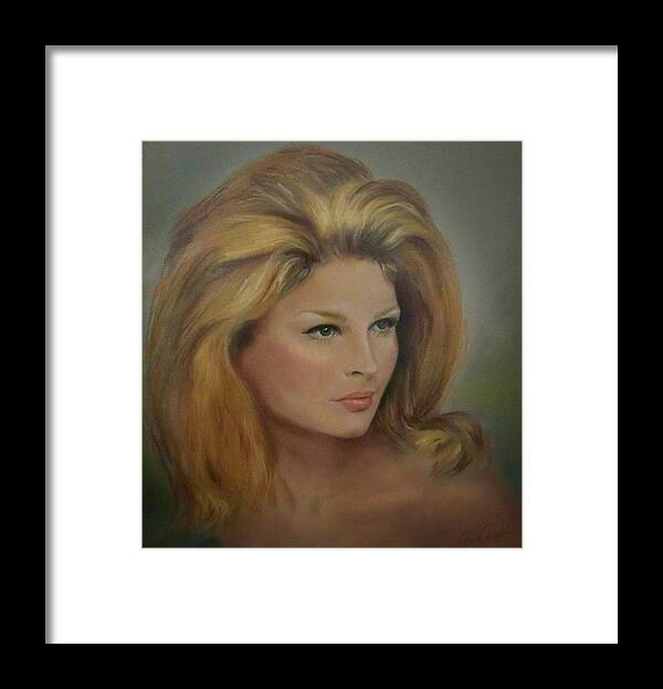 Model Framed Print featuring the pastel Tres Beau Bouffant by Evie Cook