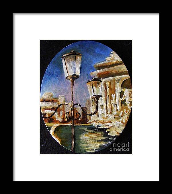 Rome Framed Print featuring the painting Trevi Fountain by Karen Ferrand Carroll