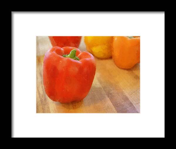 Peppers Framed Print featuring the photograph Tri Colored Peppers by Michelle Calkins