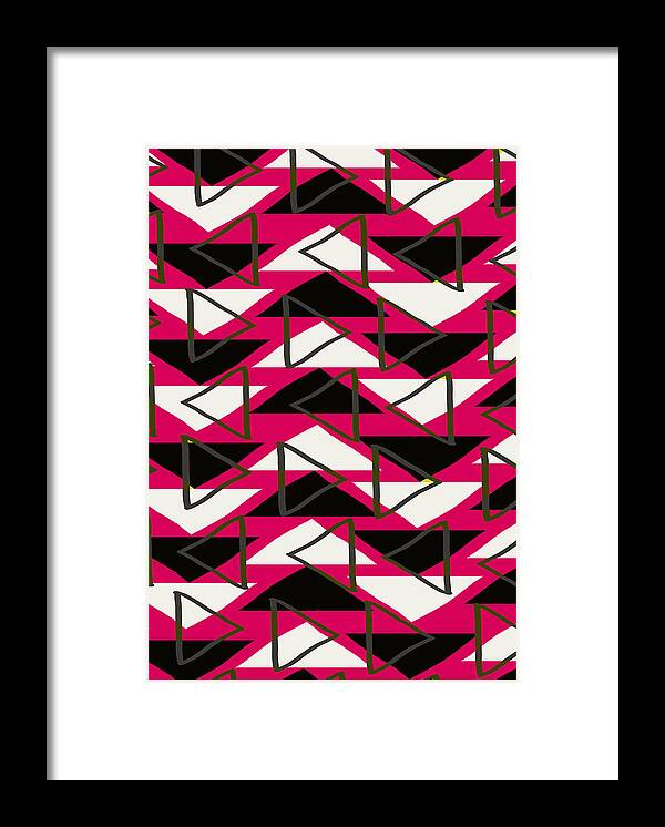 Louisa Framed Print featuring the digital art Triangles by Louisa Knight