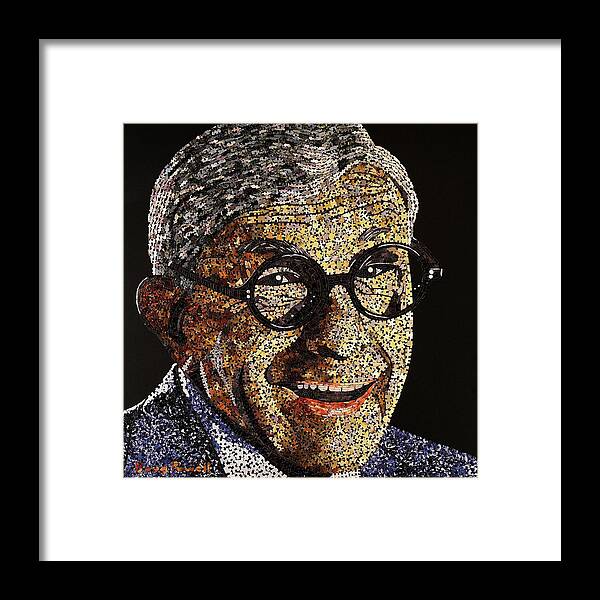 Mosaic Framed Print featuring the mixed media Tribute To George Burns by Doug Powell