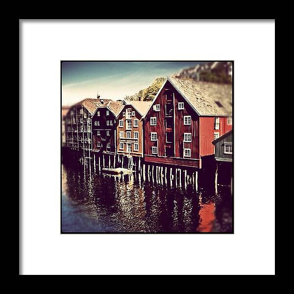 Canal Framed Print featuring the photograph Trondheim, Norway. #landscape by Magda Nowacka
