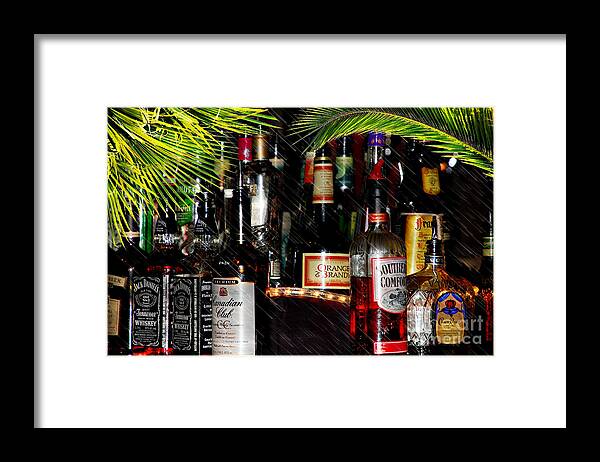 Tropical .licquor Framed Print featuring the photograph Tropical Bar by Elaine Manley