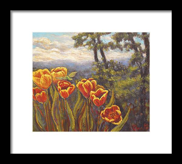 Tulip Painting Framed Print featuring the painting Tulip Vista by Gina Grundemann