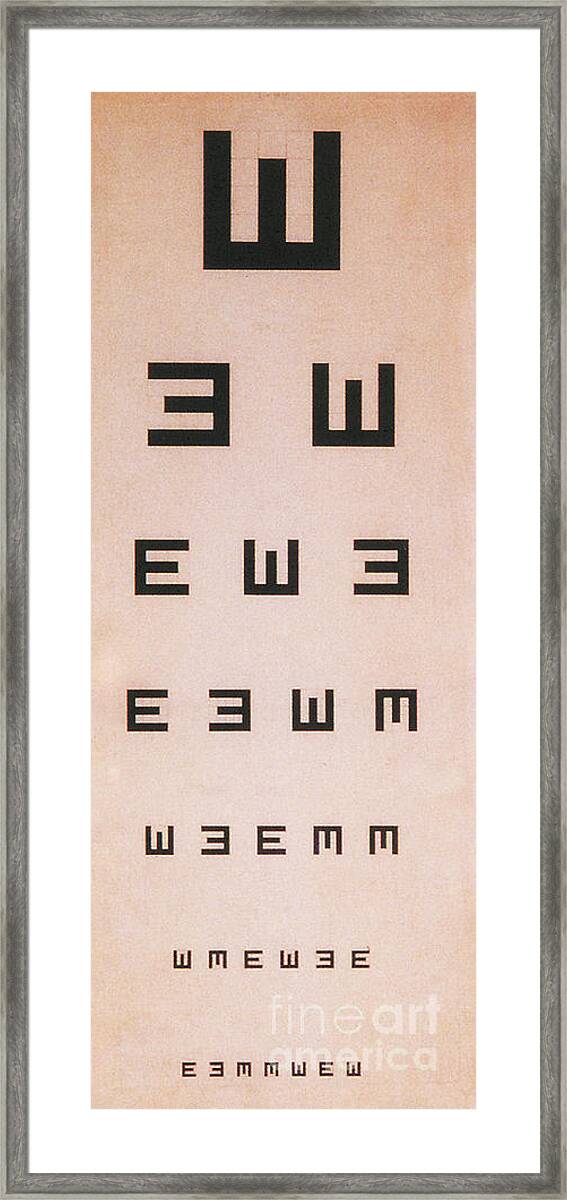 Tumbling E Eye Chart Framed Print