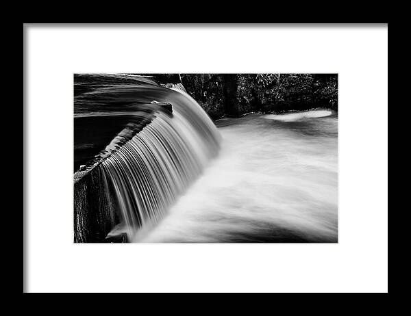 Waterfalls Framed Print featuring the photograph Tumwater Falls in BW by Joseph Urbaszewski