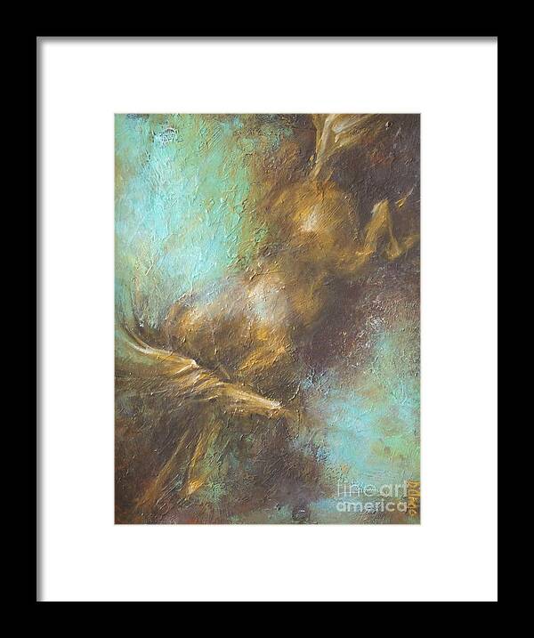 Horse Framed Print featuring the painting Turquoise Dust 1 by Dina Dargo
