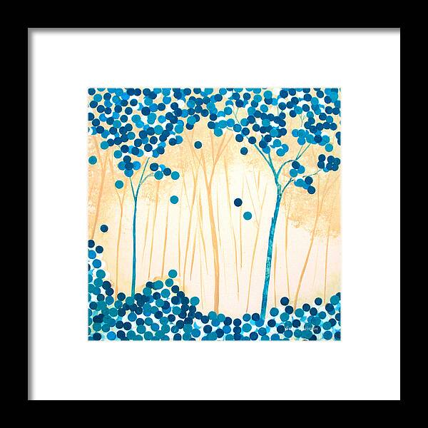 Modern Framed Print featuring the painting Turquoise Forest by Herb Dickinson