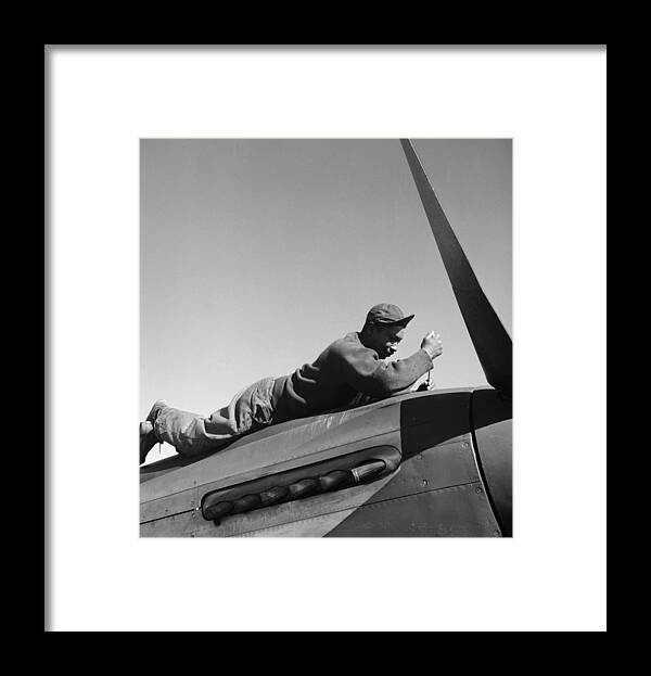 100th Fighter Squadron Framed Print featuring the photograph Tuskegee Airman, 1945 by Granger