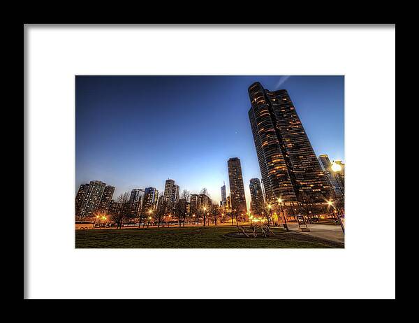 Hdr Framed Print featuring the photograph Twilight in Chicago by Brad Granger