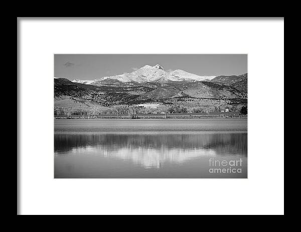 Beautiful Framed Print featuring the photograph Twin Peaks McCall Reservoir Reflection BW by James BO Insogna