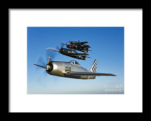 Transportation Framed Print featuring the photograph Two Grumman F8f Bearcats And Two F7f by Scott Germain