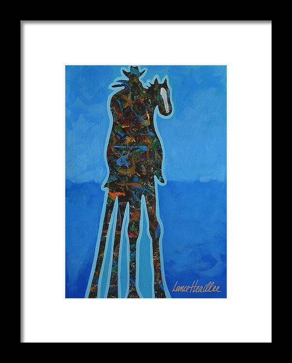 Contemporary Framed Print featuring the painting Two In Blue by Lance Headlee