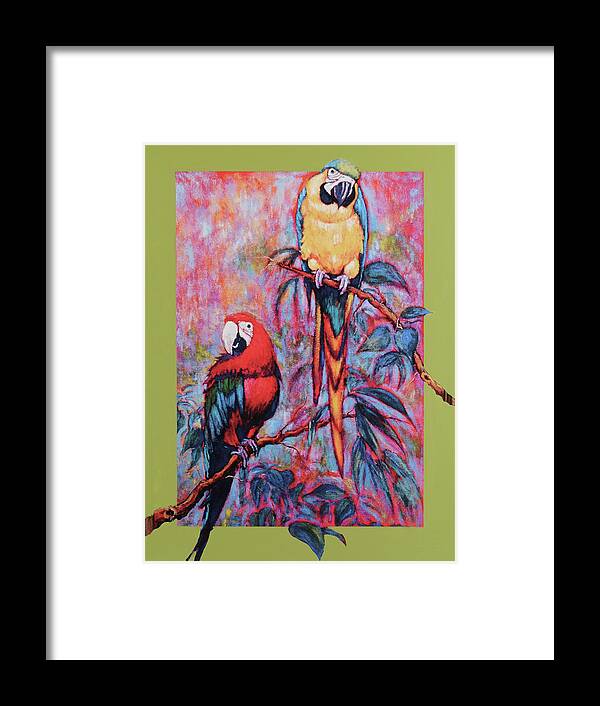  Framed Print featuring the painting Captive Birds Of The Rain Forest by Charles Munn