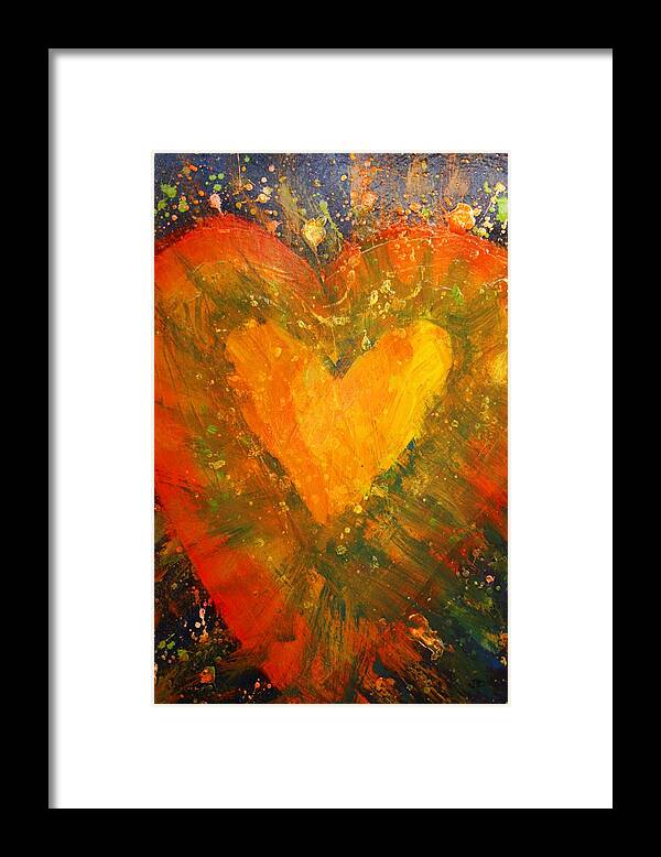 Hearts Desire Framed Print featuring the painting Tye Dye Heart by James Briones