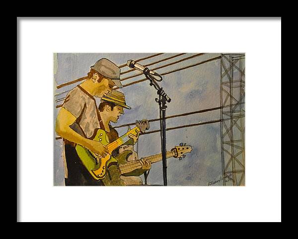 Umphrey's Mcgee Framed Print featuring the painting Umphreys Mcgee at the Stone Pony by Patricia Arroyo