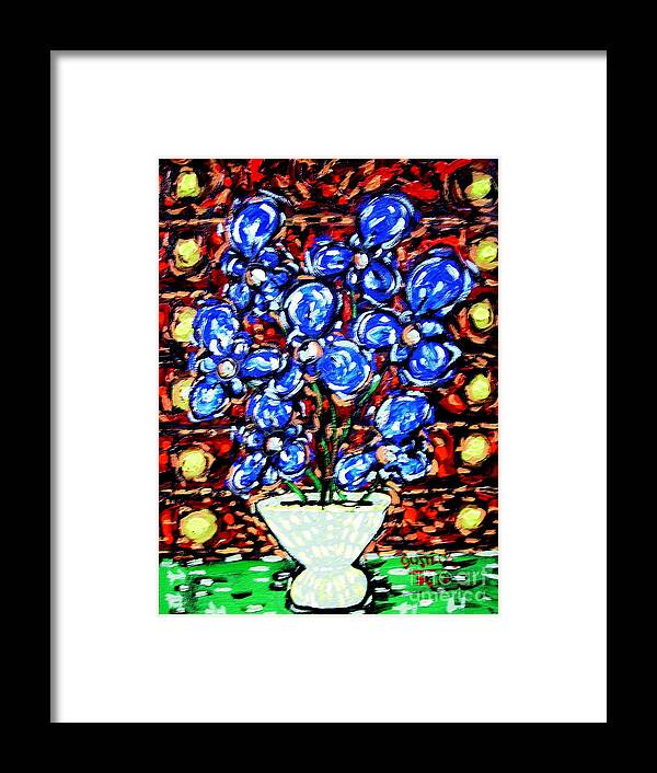 Abstract Framed Print featuring the painting Untitled 2012 Blue Red and Green by Gustavo Ramirez