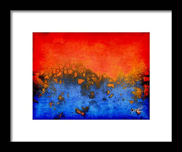 Orange Framed Print featuring the painting Urban Heat by Judi Lynn
