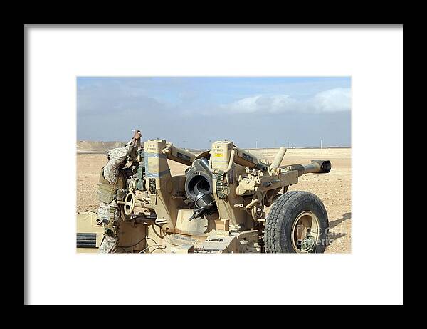 Adults Only Framed Print featuring the photograph U.s. Marines Prepare To Fire A Howitzer by Stocktrek Images