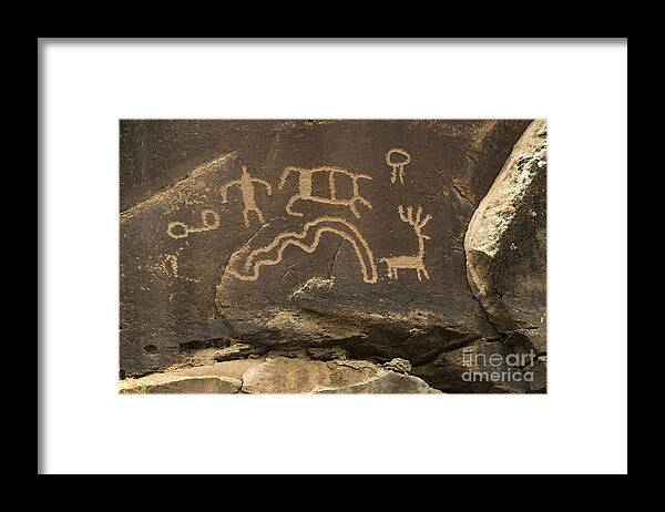 Utah Framed Print featuring the photograph Utah Petroglyphs 2 by Bob Christopher