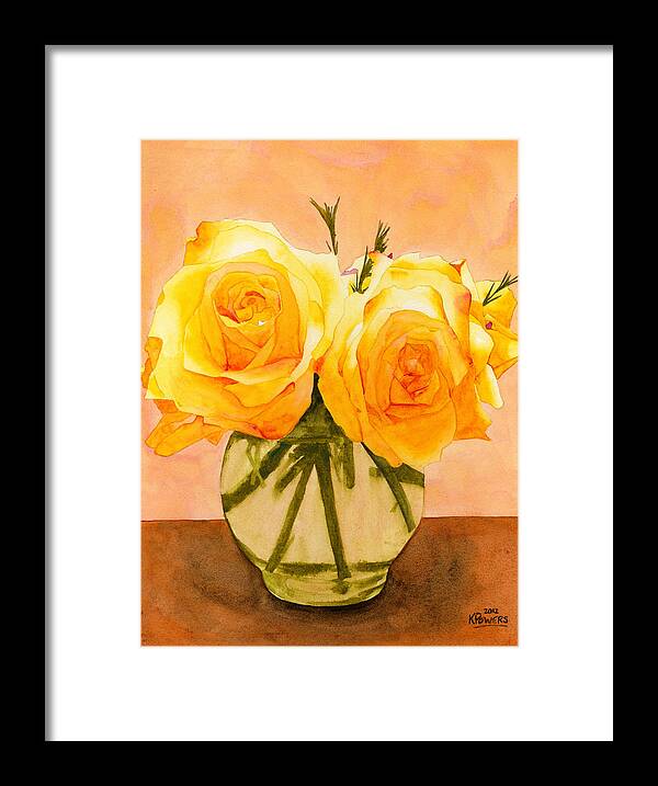 Rose Framed Print featuring the painting Valentine Surprise by Ken Powers