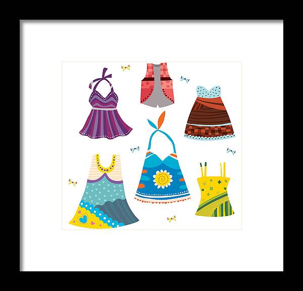 Horizontal Framed Print featuring the digital art Various Dress by Eastnine Inc.