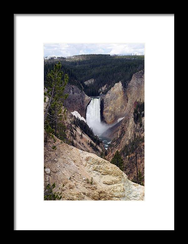 Lower Falls Framed Print featuring the photograph Vertical Lower Falls Of Yellowstone by Living Color Photography Lorraine Lynch