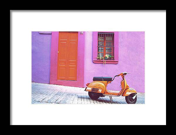 Vespa Framed Print featuring the photograph Vespa by Claude Taylor