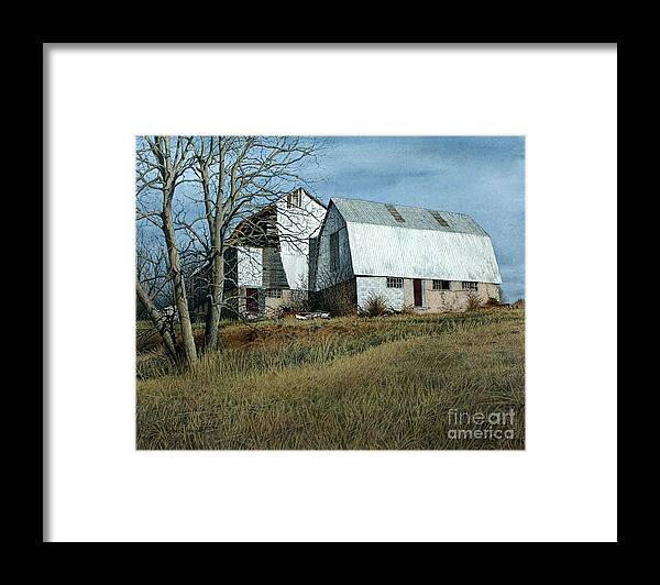 Barn Framed Print featuring the painting Victoria County Road Barn by Robert Hinves