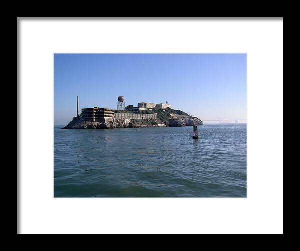 San Francisco Framed Print featuring the photograph View of Alcatraz from a boat that is leaving the island by Ashish Agarwal