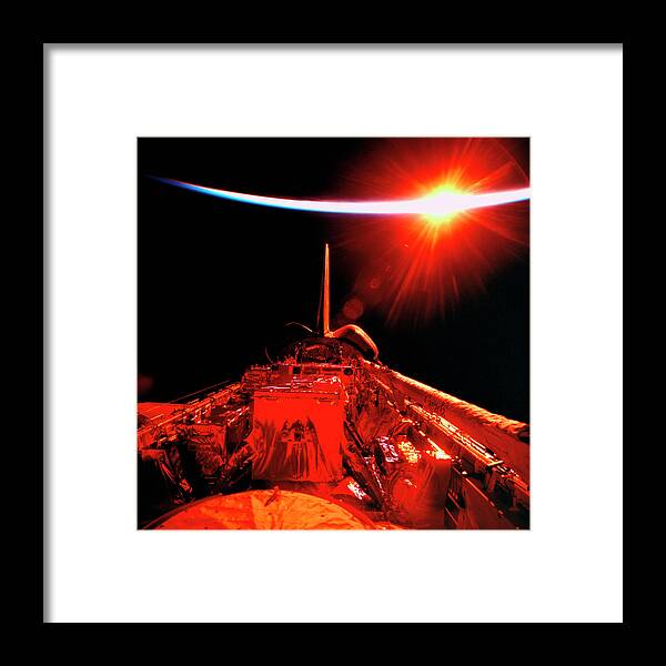 Square Framed Print featuring the photograph View Of An Eclipse From Space by Stockbyte