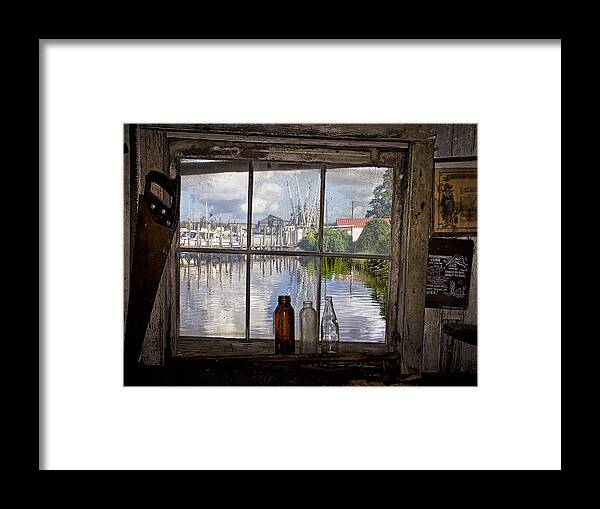 Georgetown Sc Framed Print featuring the photograph View through Fish House Window by Sandra Anderson