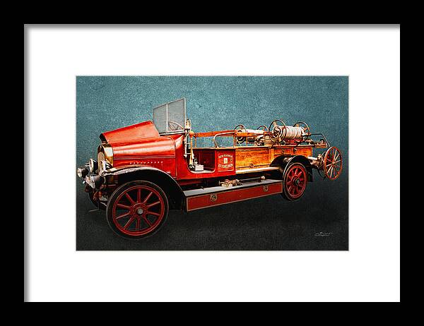 Photo Framed Print featuring the photograph Vintage Fire Truck by Jutta Maria Pusl