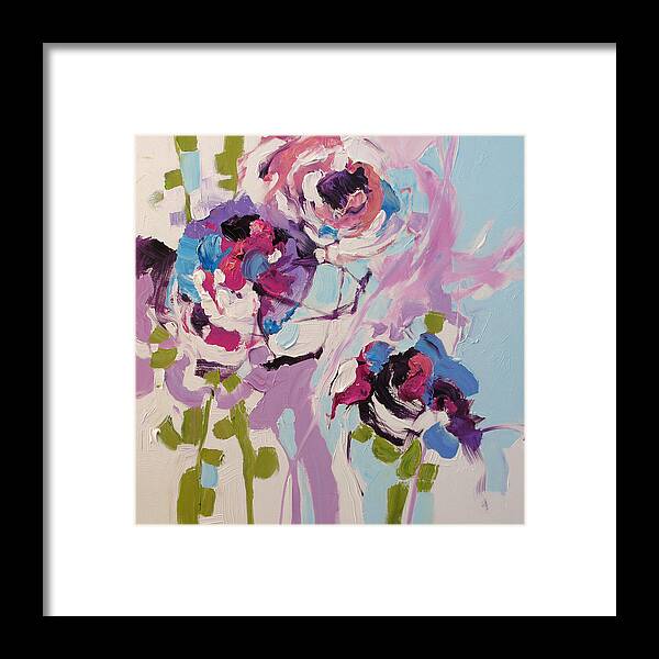 Art Framed Print featuring the painting Violet Dreams by Linda Monfort