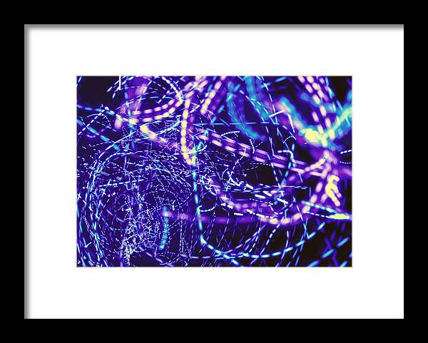 Neon Light Framed Print featuring the photograph Violet Neon Lights by Sumit Mehndiratta